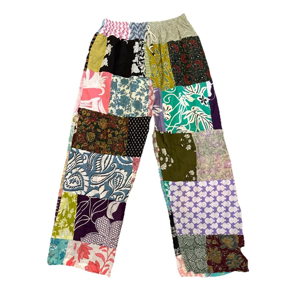 Kathmandu Patchwork Pants‎ Women's M Multicolor Boho Hippie Jogger Festival NEW!